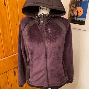Dark purple Eddie Bauer fleece fuzzy jacket
